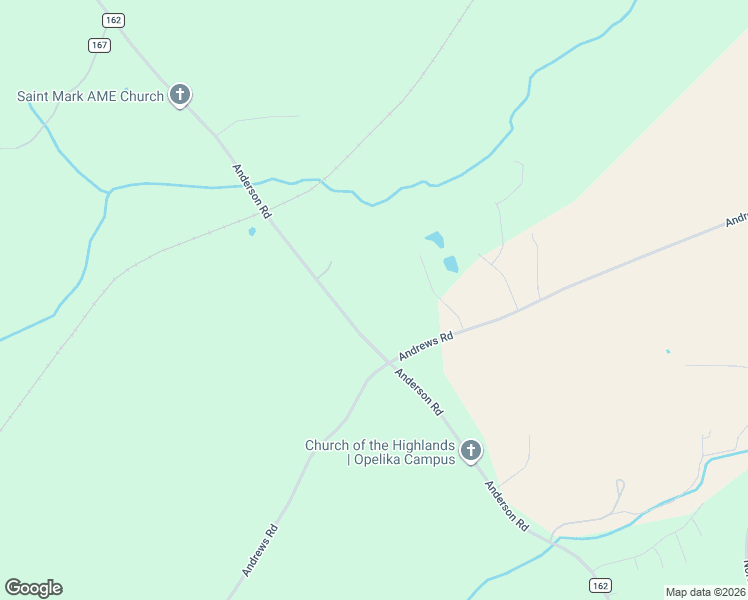 map of restaurants, bars, coffee shops, grocery stores, and more near 519 Anderson Road in Opelika