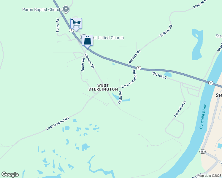 map of restaurants, bars, coffee shops, grocery stores, and more near 120 Loch Lomond Road in Sterlington