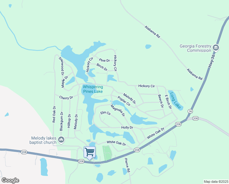 map of restaurants, bars, coffee shops, grocery stores, and more near 995 Melody Drive in Waverly Hall