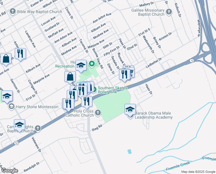 map of restaurants, bars, coffee shops, grocery stores, and more near in Dallas