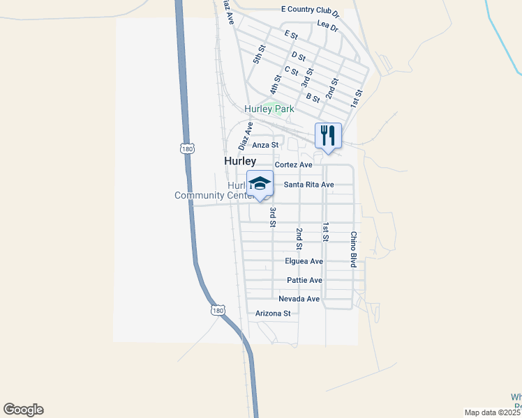 map of restaurants, bars, coffee shops, grocery stores, and more near 300 Carrasco Avenue in Hurley