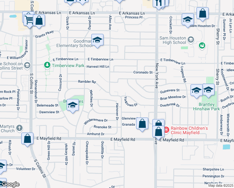 map of restaurants, bars, coffee shops, grocery stores, and more near 2906 Allen Ct in Arlington