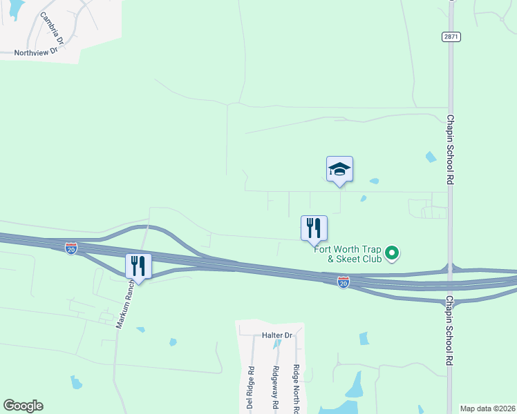 map of restaurants, bars, coffee shops, grocery stores, and more near 6727 Silver Saddle Road in Fort Worth