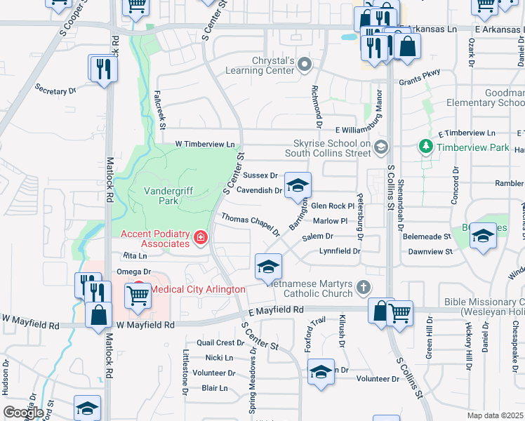 map of restaurants, bars, coffee shops, grocery stores, and more near 424 Cumberland Court in Arlington