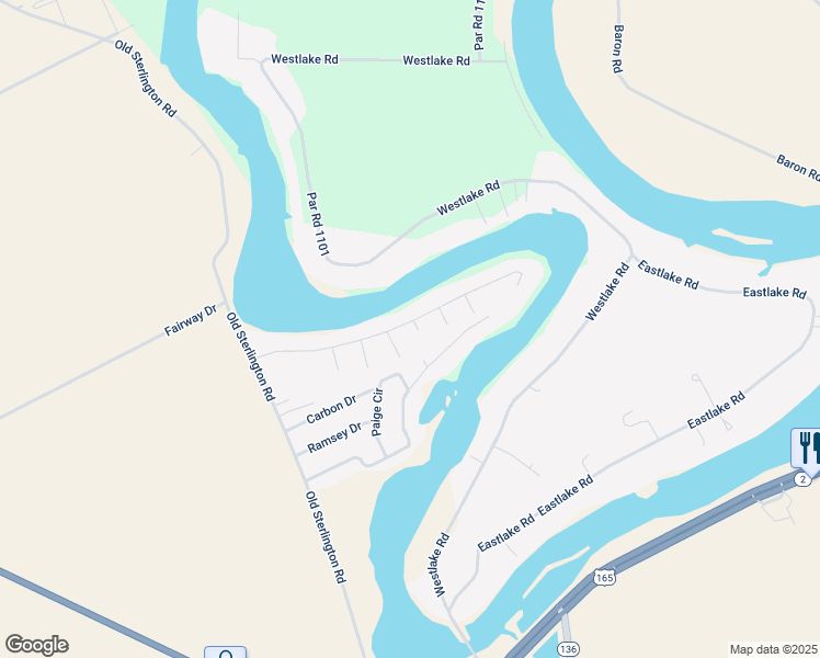 map of restaurants, bars, coffee shops, grocery stores, and more near 100-106 May in Sterlington