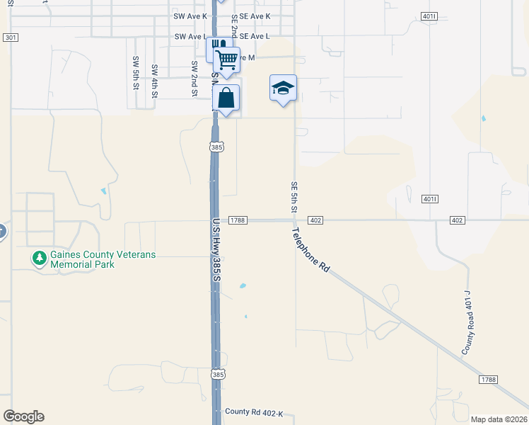 map of restaurants, bars, coffee shops, grocery stores, and more near 105 Farm to Market Road 1788 in Seminole