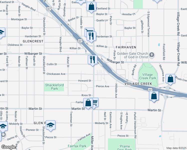 map of restaurants, bars, coffee shops, grocery stores, and more near in Fort Worth