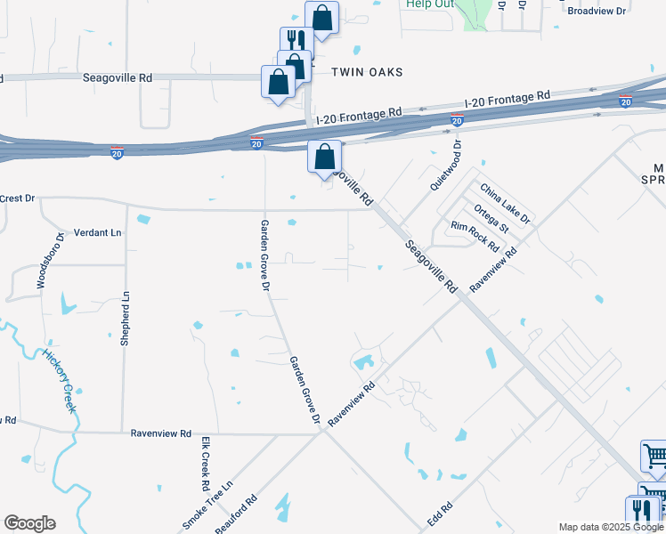 map of restaurants, bars, coffee shops, grocery stores, and more near 1217 Lottie Lane in Dallas