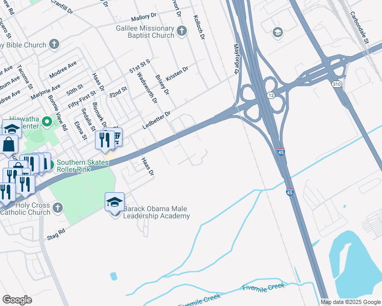 map of restaurants, bars, coffee shops, grocery stores, and more near 5040 Wadsworth Drive in Dallas