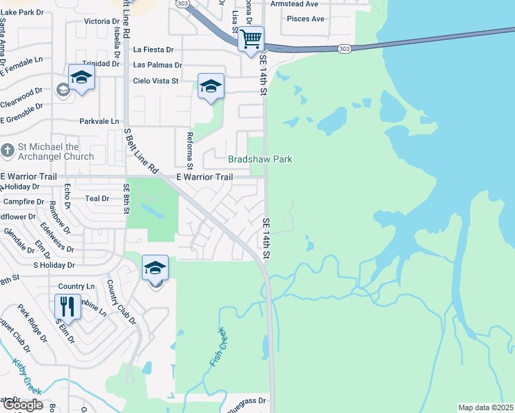 map of restaurants, bars, coffee shops, grocery stores, and more near 33 East Townhouse Lane in Grand Prairie