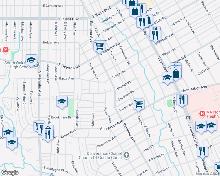 map of restaurants, bars, coffee shops, grocery stores, and more near 4007 Ramona Avenue in Dallas