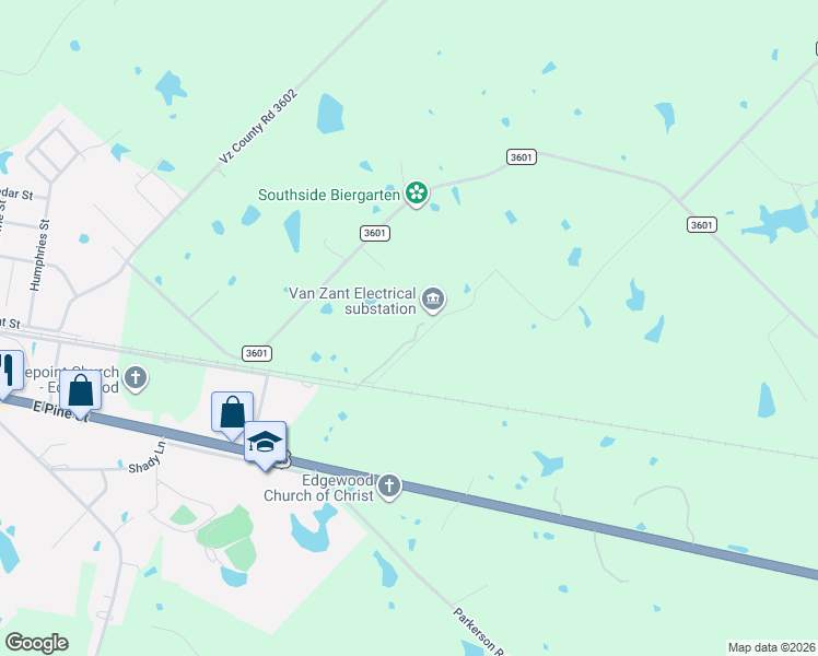 map of restaurants, bars, coffee shops, grocery stores, and more near Southeast Front Street in Edgewood