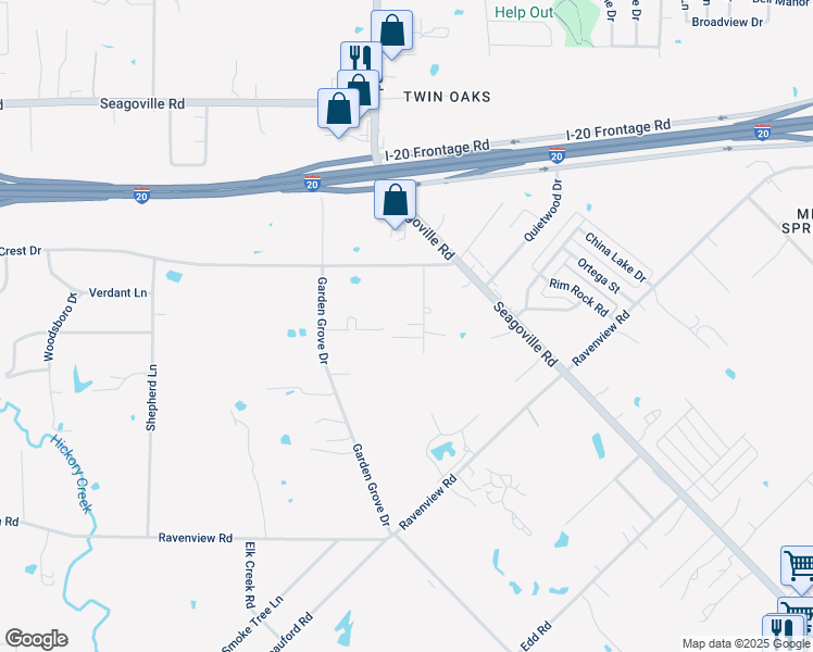 map of restaurants, bars, coffee shops, grocery stores, and more near 1217 Lottie Lane in Dallas