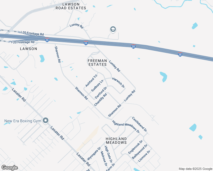 map of restaurants, bars, coffee shops, grocery stores, and more near 6301 Lumley Road in Mesquite