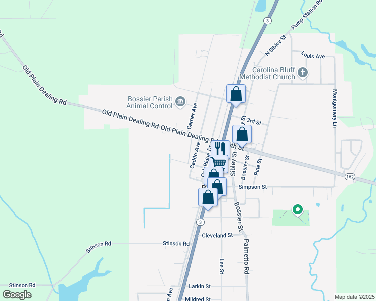 map of restaurants, bars, coffee shops, grocery stores, and more near 106 Brunson Lane in Benton