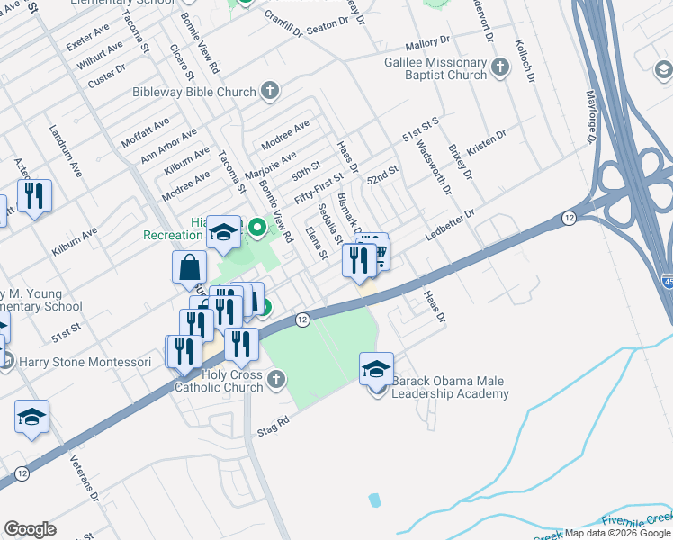 map of restaurants, bars, coffee shops, grocery stores, and more near in Dallas
