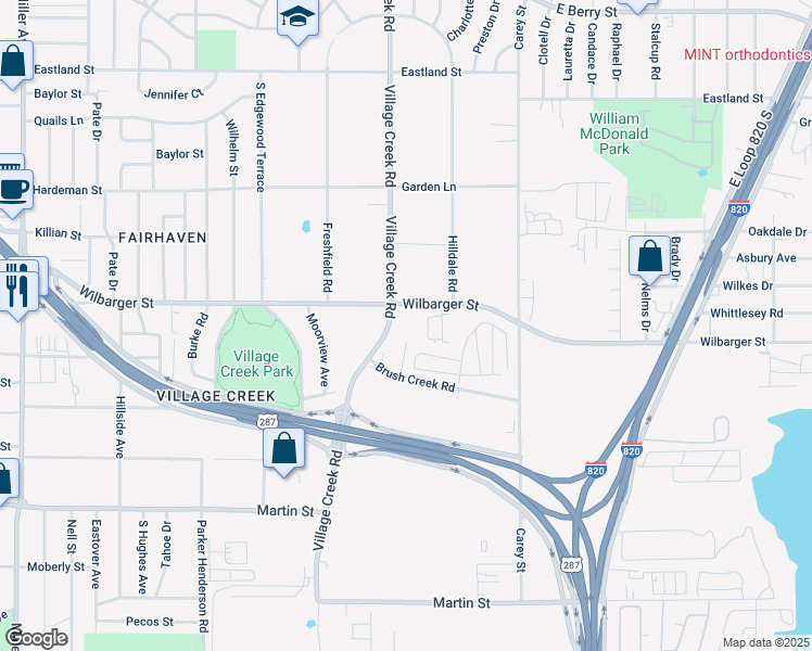 map of restaurants, bars, coffee shops, grocery stores, and more near in Fort Worth