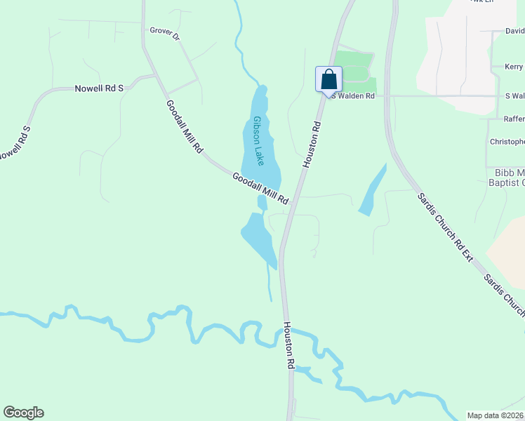 map of restaurants, bars, coffee shops, grocery stores, and more near 7914 Goodall Mill Road in Macon