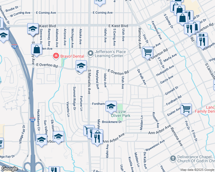 map of restaurants, bars, coffee shops, grocery stores, and more near 920 Garza Avenue in Dallas
