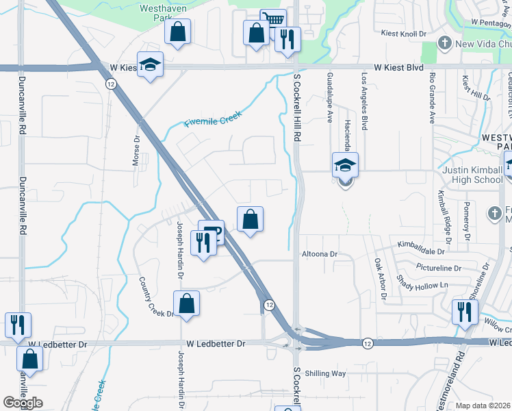 map of restaurants, bars, coffee shops, grocery stores, and more near 3732 Chloe Way in Dallas