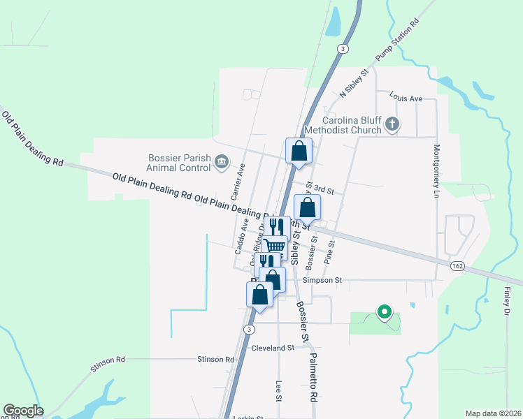 map of restaurants, bars, coffee shops, grocery stores, and more near 503 Oak Ridge Drive in Benton