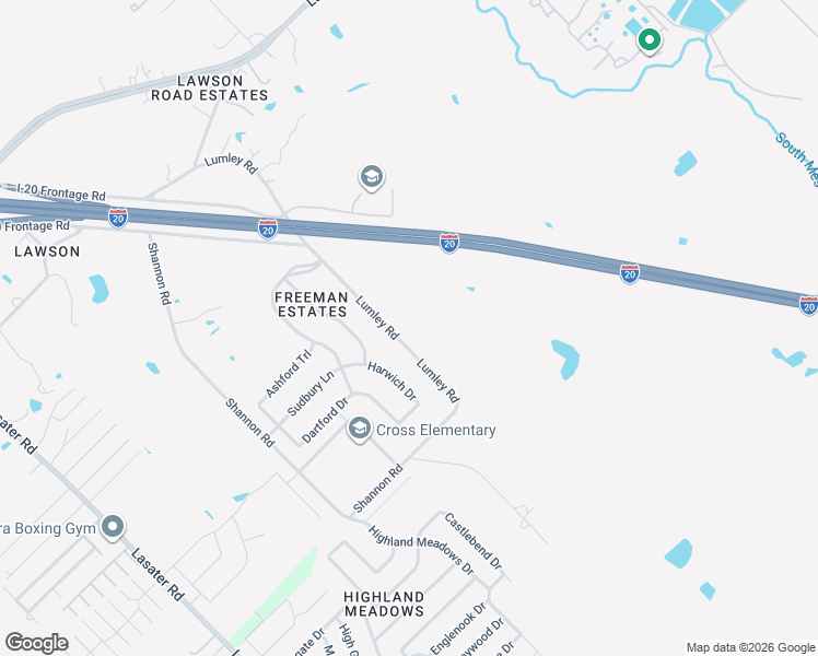 map of restaurants, bars, coffee shops, grocery stores, and more near 6220 Lumley Road in Mesquite