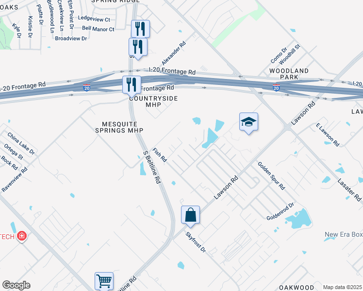 map of restaurants, bars, coffee shops, grocery stores, and more near 108 Diamond Court in Dallas