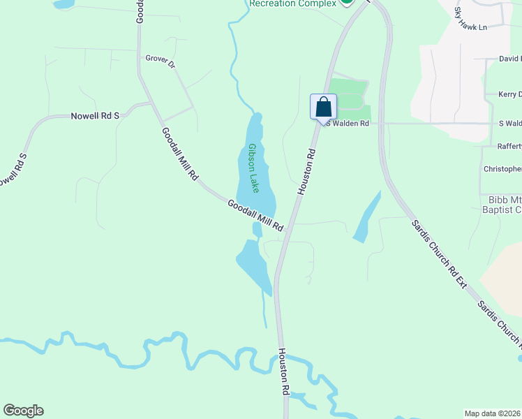 map of restaurants, bars, coffee shops, grocery stores, and more near 7914 Goodall Mill Road in Macon