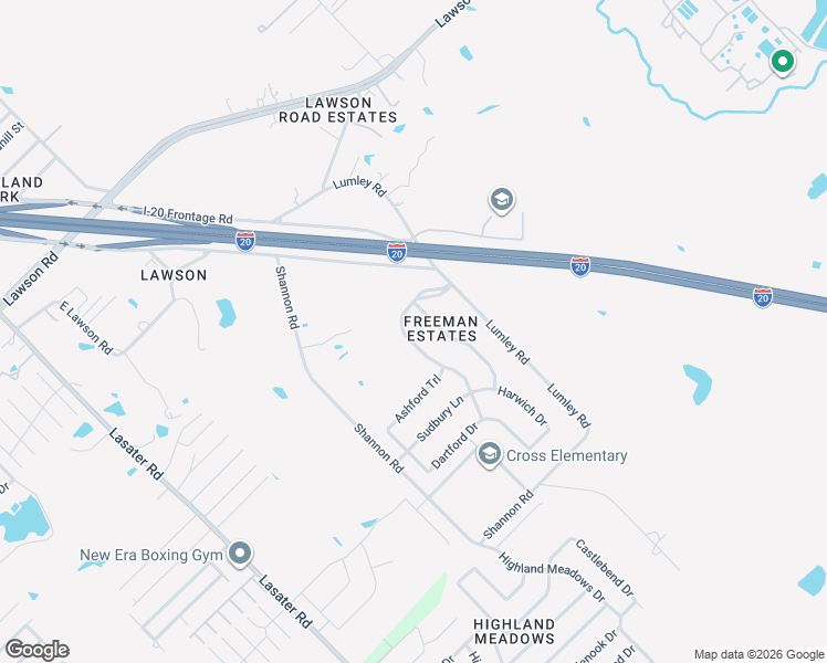 map of restaurants, bars, coffee shops, grocery stores, and more near 6105 Hagan Hill Parkway in Mesquite