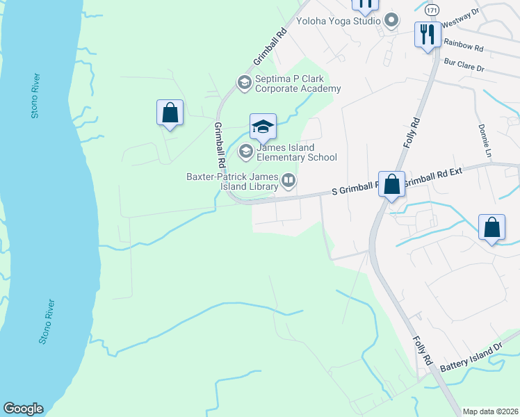 map of restaurants, bars, coffee shops, grocery stores, and more near 1922 Sallie Street in Charleston