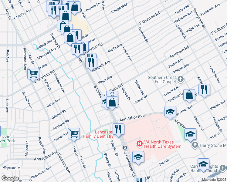 map of restaurants, bars, coffee shops, grocery stores, and more near 4111 Opal Avenue in Dallas