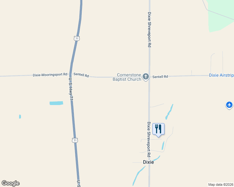 map of restaurants, bars, coffee shops, grocery stores, and more near 10066 Sentell Road in Belcher