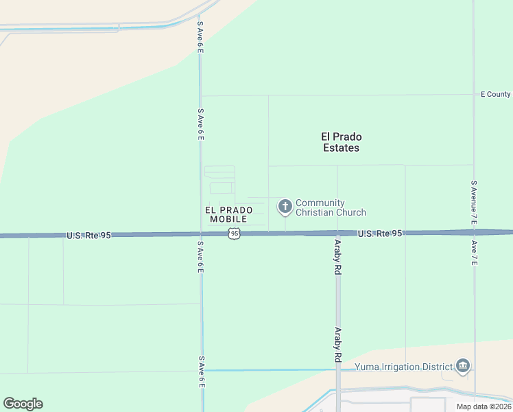 map of restaurants, bars, coffee shops, grocery stores, and more near Cam Ricardo in Yuma
