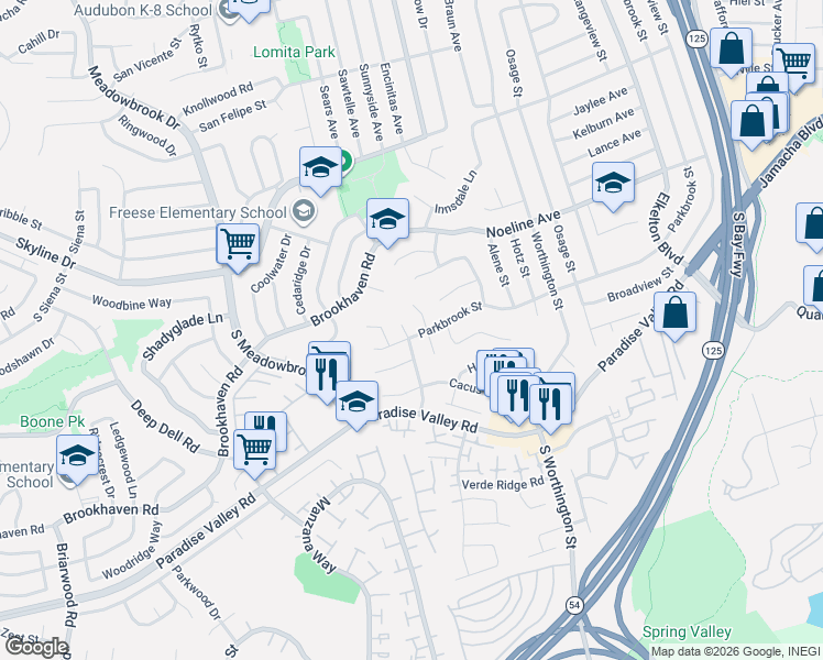 map of restaurants, bars, coffee shops, grocery stores, and more near 247 Glen Vista Street in San Diego