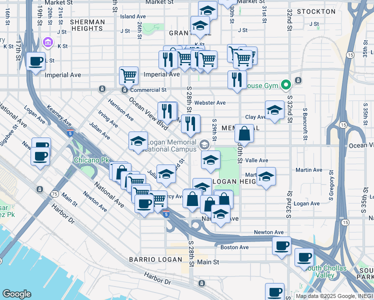 map of restaurants, bars, coffee shops, grocery stores, and more near 408 Sicard Street in San Diego
