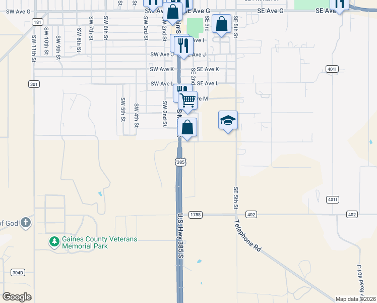 map of restaurants, bars, coffee shops, grocery stores, and more near 1603 South Main Street in Seminole