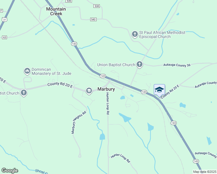 map of restaurants, bars, coffee shops, grocery stores, and more near in Marbury