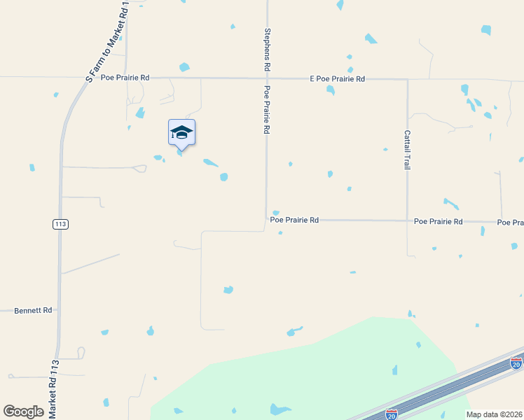 map of restaurants, bars, coffee shops, grocery stores, and more near 1198 Poe Prairie Rd in Millsap