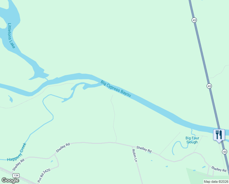 map of restaurants, bars, coffee shops, grocery stores, and more near 299 Sabrina Ln in Karnack
