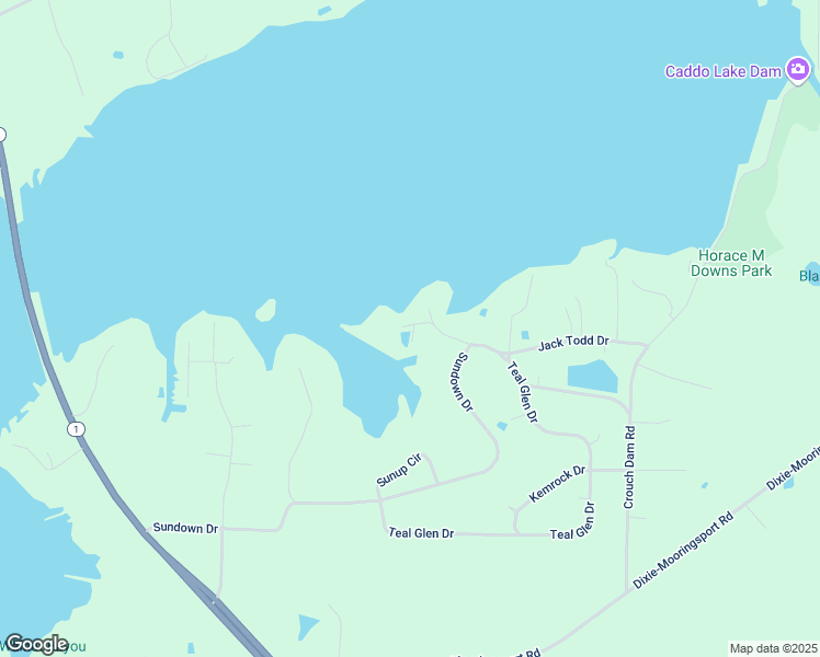 map of restaurants, bars, coffee shops, grocery stores, and more near 7979 Sunset Lane in Mooringsport