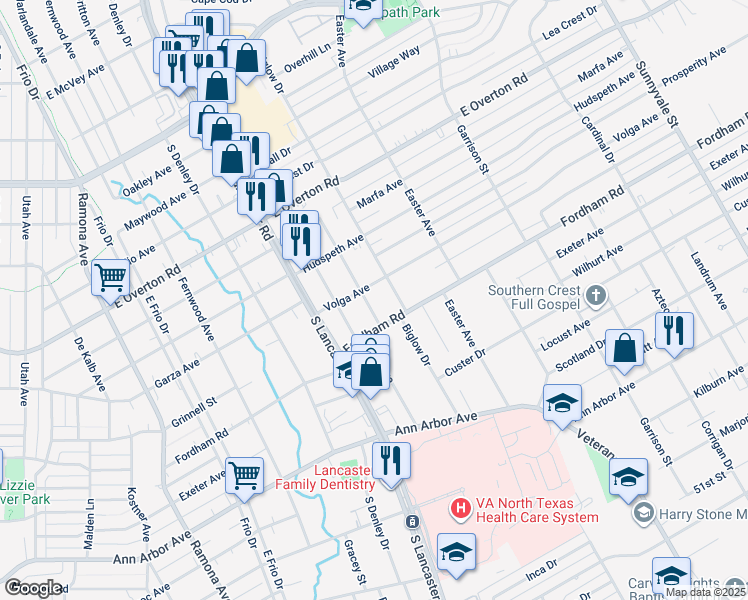 map of restaurants, bars, coffee shops, grocery stores, and more near 3915 Sonora Avenue in Dallas
