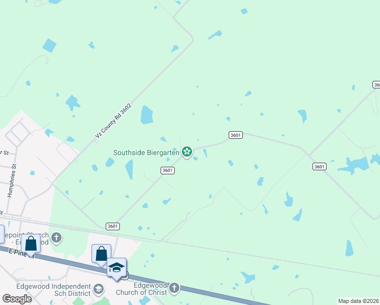 map of restaurants, bars, coffee shops, grocery stores, and more near 960 County Road 3601 in Edgewood