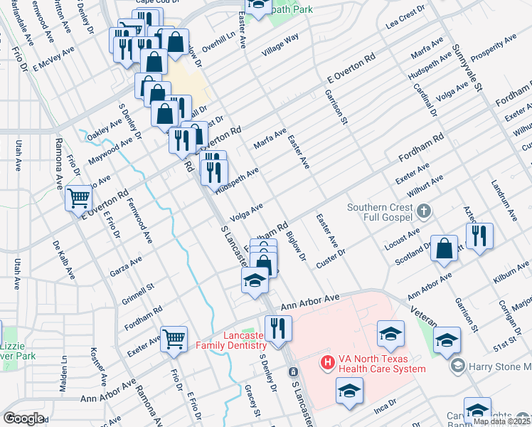 map of restaurants, bars, coffee shops, grocery stores, and more near 3915 Sonora Avenue in Dallas