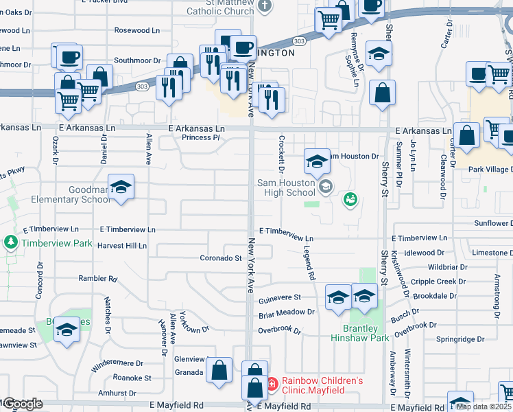 map of restaurants, bars, coffee shops, grocery stores, and more near 1900 Redwood Street in Arlington