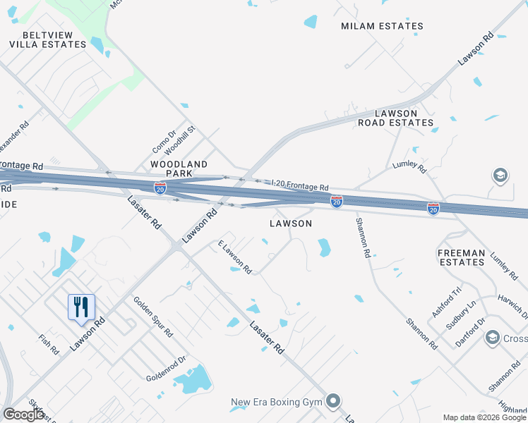 map of restaurants, bars, coffee shops, grocery stores, and more near 3501 McKenzie Road in Mesquite