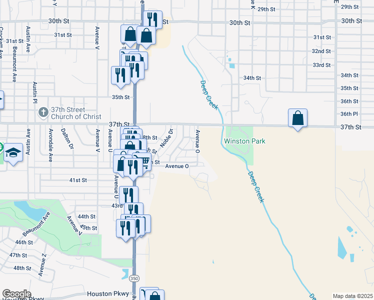 map of restaurants, bars, coffee shops, grocery stores, and more near 1549 39th Street in Snyder