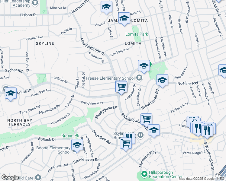 map of restaurants, bars, coffee shops, grocery stores, and more near 7883 Gribble Street in San Diego