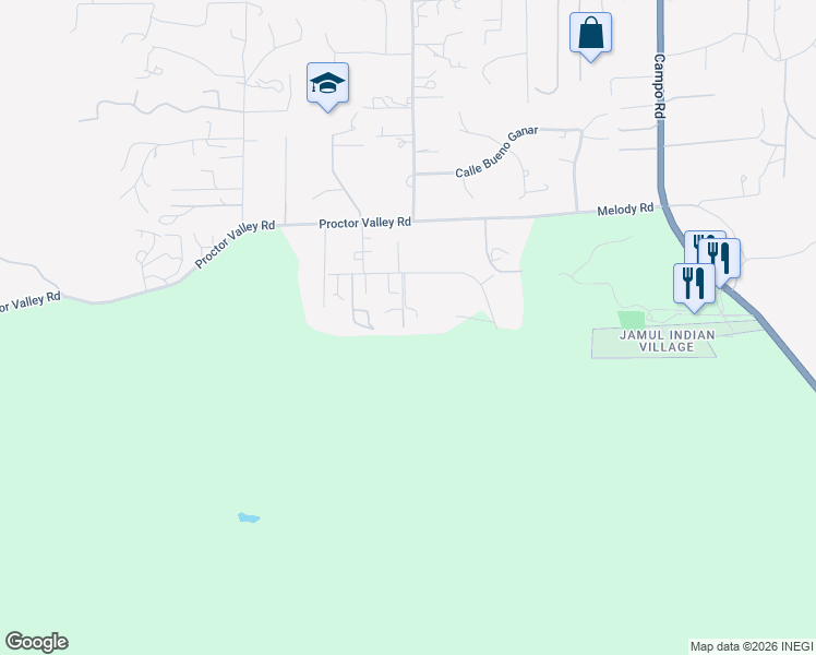 map of restaurants, bars, coffee shops, grocery stores, and more near 13779 Whispering Meadows Lane in Jamul