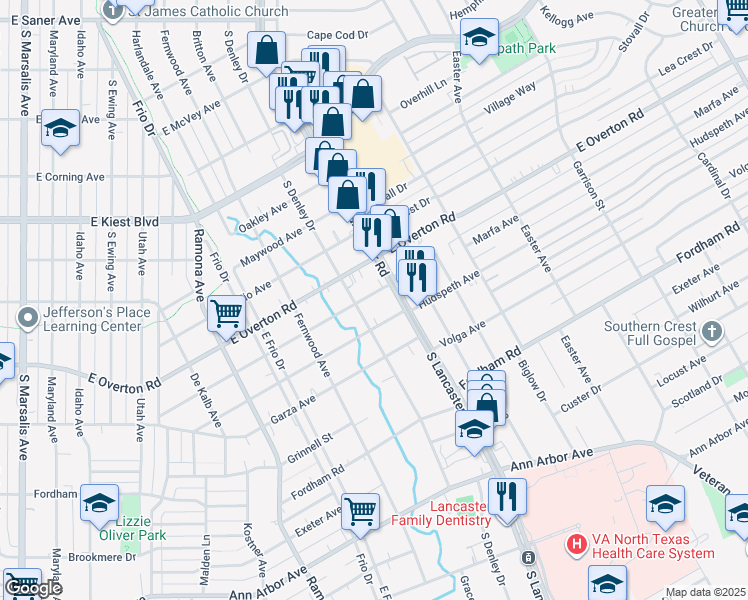 map of restaurants, bars, coffee shops, grocery stores, and more near 1718 Marfa Avenue in Dallas