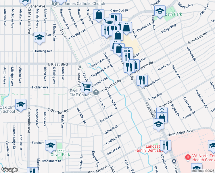 map of restaurants, bars, coffee shops, grocery stores, and more near in Dallas